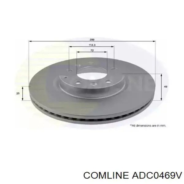 ADC0469V Comline диск тормозной передний