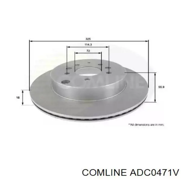 ADC0471V Comline диск тормозной задний