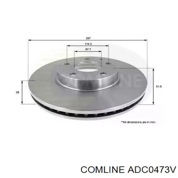 ADC0473V Comline Диск тормозной передний
