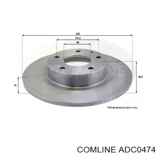 Тормозные диски ADC0474 Comline