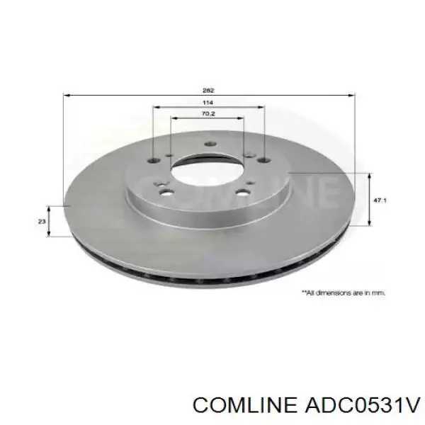 Передние тормозные диски ADC0531V Comline