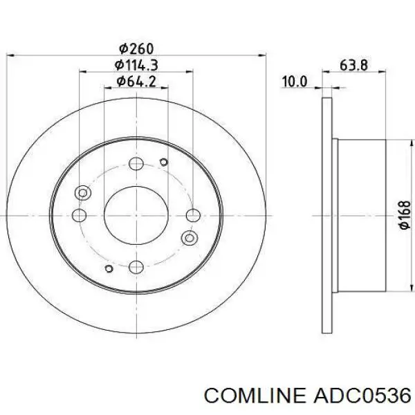Задний тормозной диск Comline ADC0536 цена, от 31.88 USD
