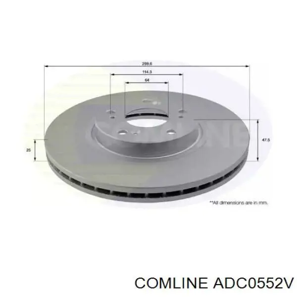 Передние тормозные диски ADC0552V Comline