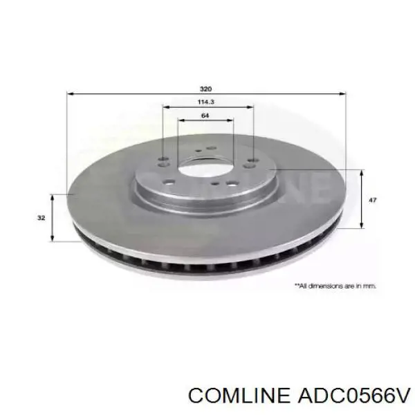 ADC0566V Comline диск тормозной передний