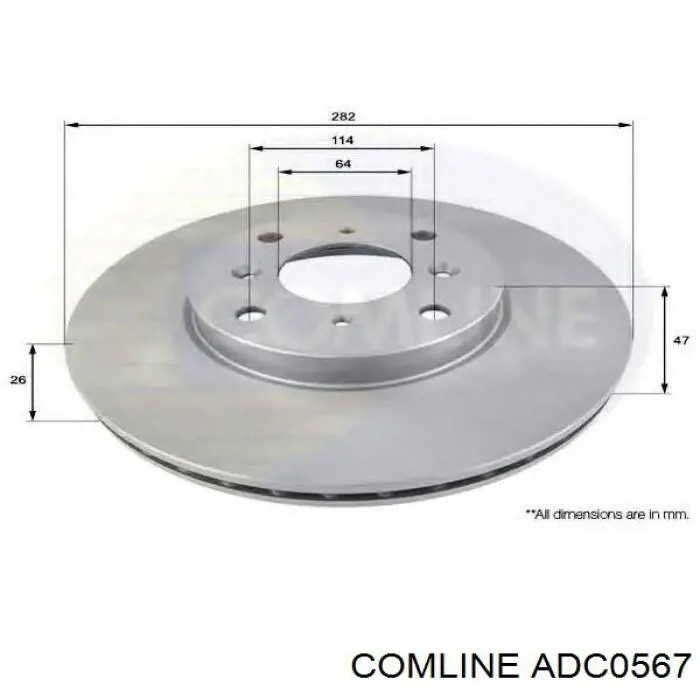 Задний дисковый тормоз Comline ADC0567