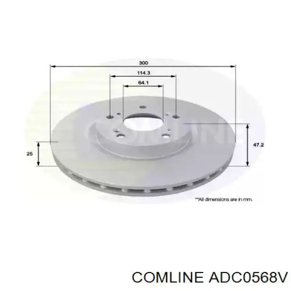 Передние тормозные диски ADC0568V Comline