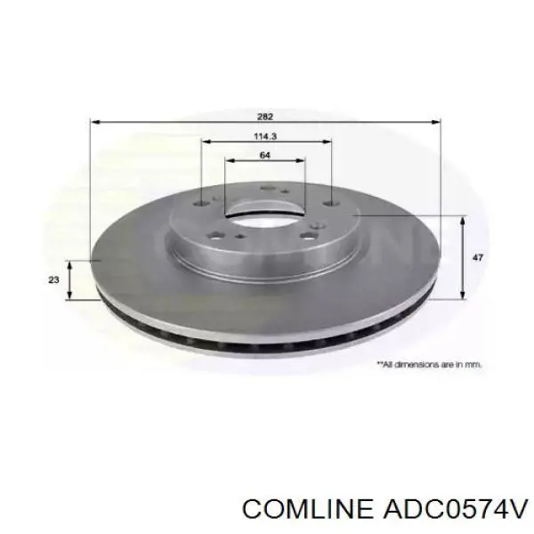 Передние тормозные диски ADC0574V Comline