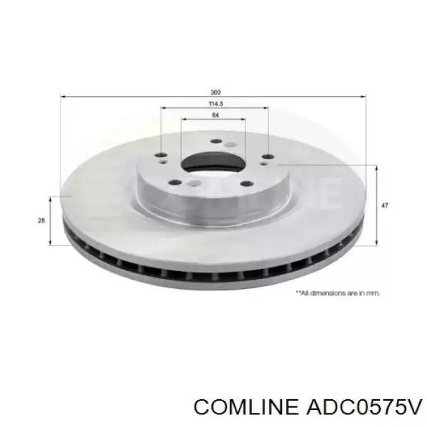 Передние тормозные диски ADC0575V Comline