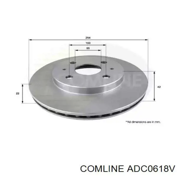 Передние тормозные диски ADC0618V Comline