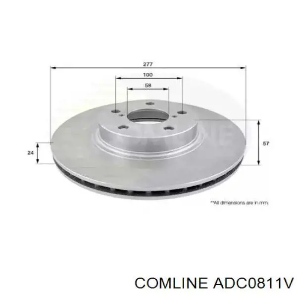 Передние тормозные диски ADC0811V Comline