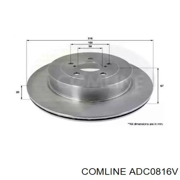 ADC0816V Comline Дисковый тормоз