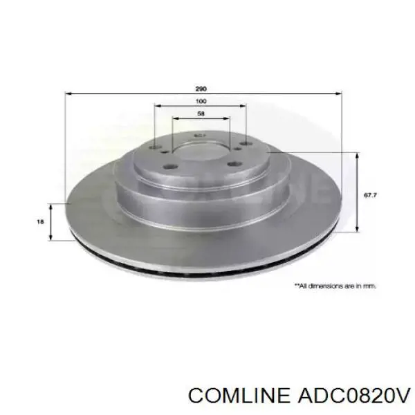 Тормозные диски ADC0820V Comline