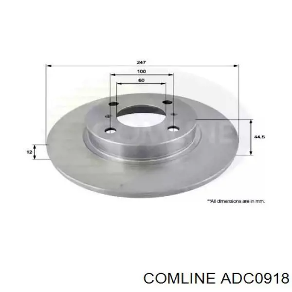 Передние тормозные диски ADC0918 Comline