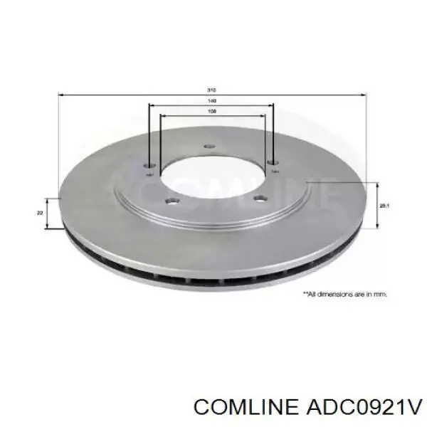 Передние тормозные диски ADC0921V Comline