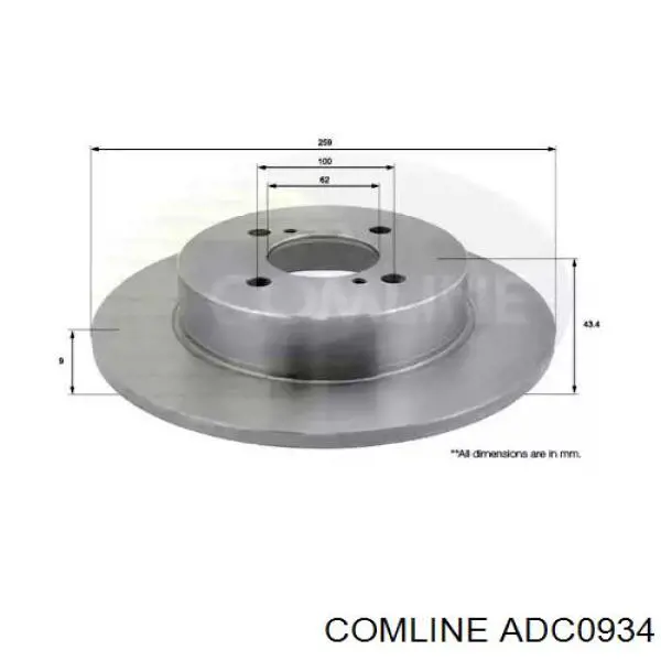 Тормозные диски ADC0934 Comline