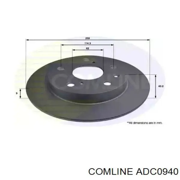 Тормозные диски ADC0940 Comline