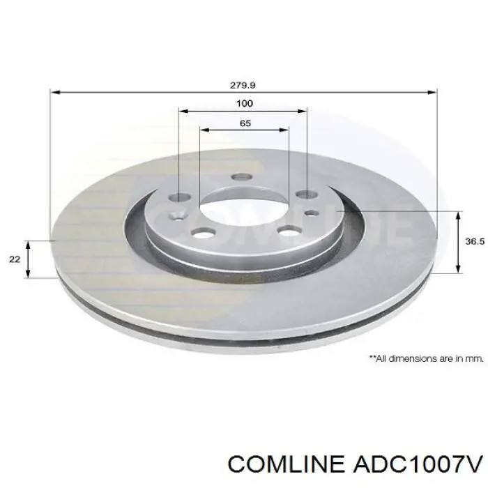 Передние тормозные диски ADC1007V Comline