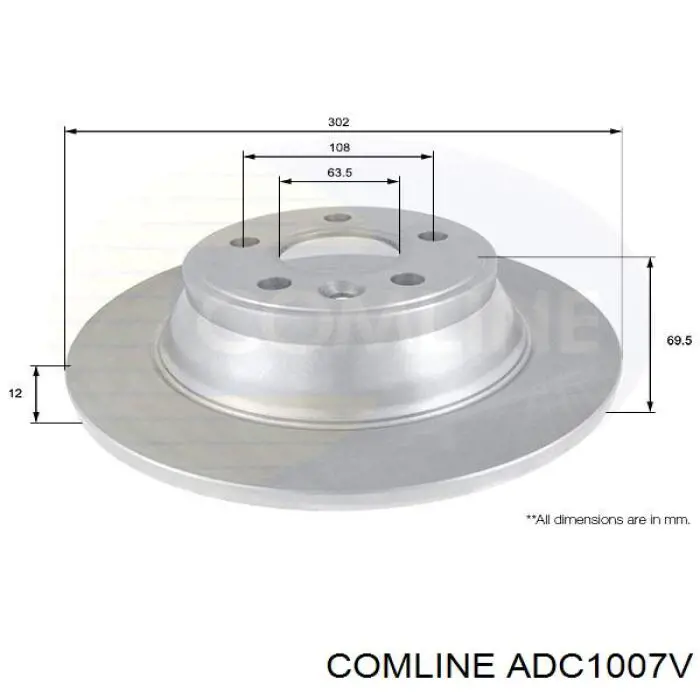 Freno de disco delantero ADC1007V Comline