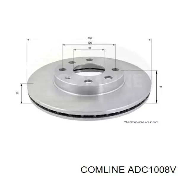 ADC1008V Comline disco do freio dianteiro