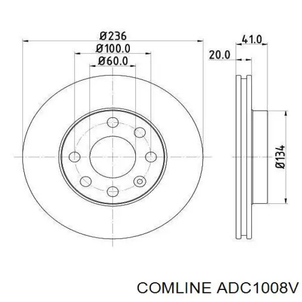Тормоз дисковый передний Comline ADC1008V цена, от 21.54 USD