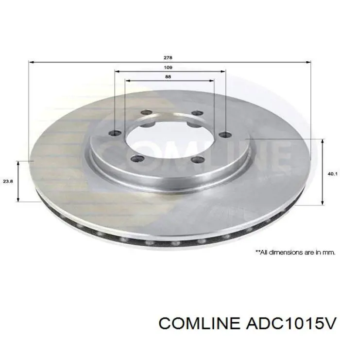 Передние тормозные диски ADC1015V Comline