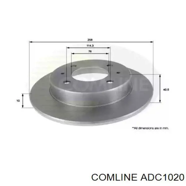 ADC1020 Comline диск тормозной задний