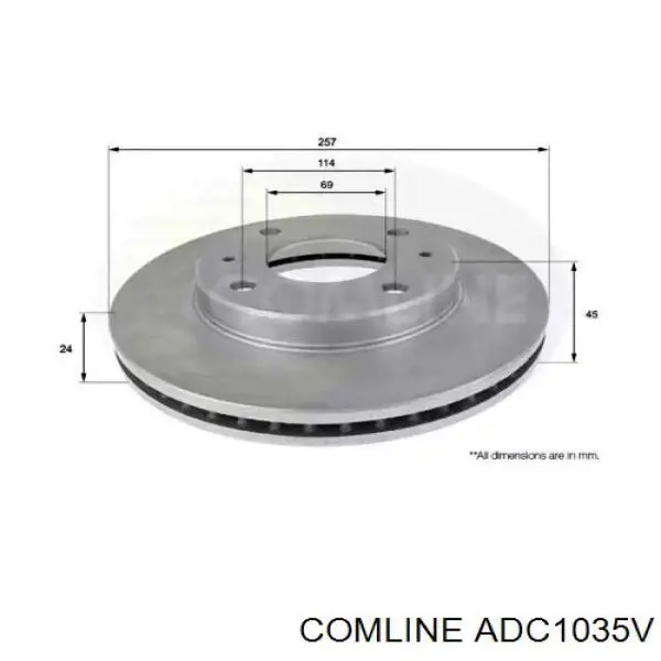 ADC1035V Comline диск тормозной передний