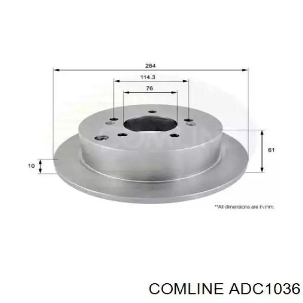 ADC1036 Comline disco do freio traseiro