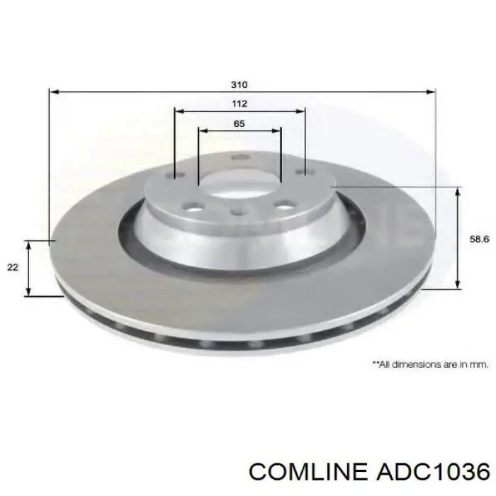 Задний дисковый тормоз Comline ADC1036