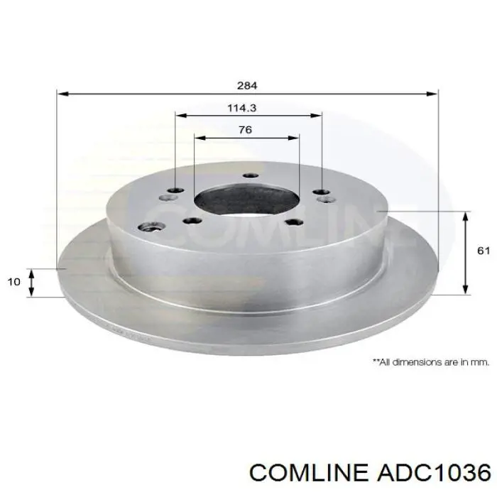 Диск гальмівний задній ADC1036 Comline