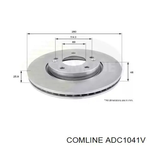 ADC1041V Comline disco do freio dianteiro