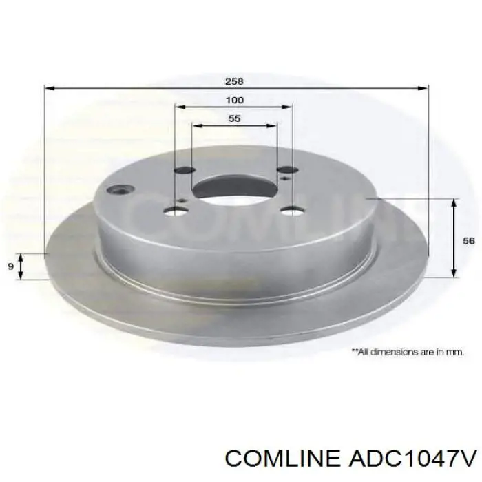 Передний тормозной диск Comline ADC1047V