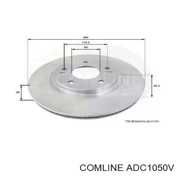 ADC1050V Comline тормозные диски