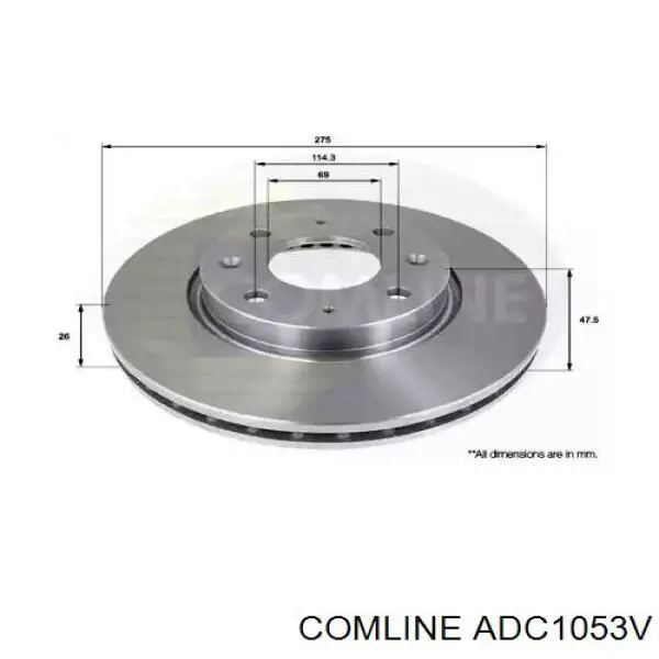 ADC1053V Comline disco do freio dianteiro