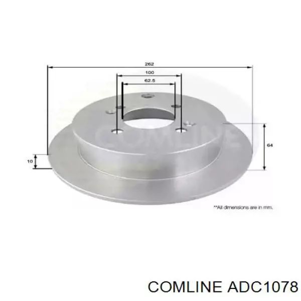 ADC1078 Comline диск тормозной задний
