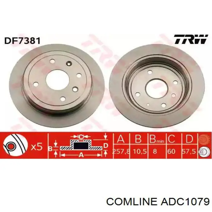 ADC1079 Comline Дисковый тормоз