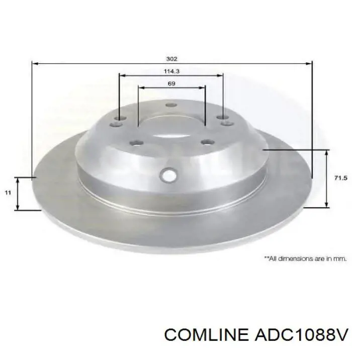 Тормозные диски ADC1088V Comline