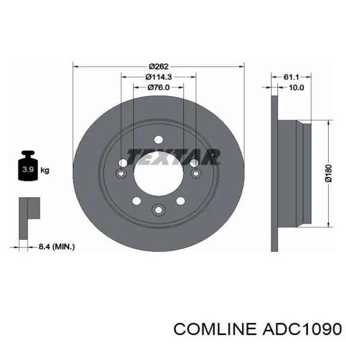 Задний тормозной диск Comline ADC1090 цена, от 29.29 USD