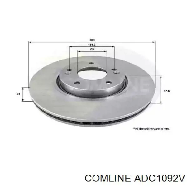 ADC1092V Comline Диск тормозной передний