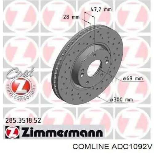 Купить ADC1092V Comline Ротор тормозной