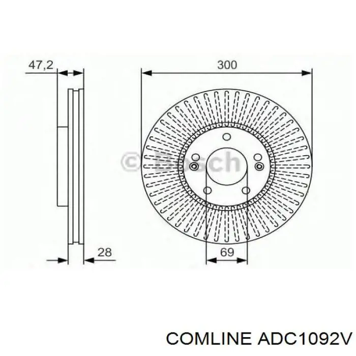 Передние тормозные диски ADC1092V Comline