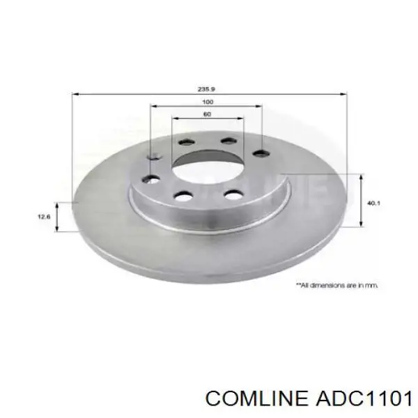 ADC1101 Comline диск тормозной передний