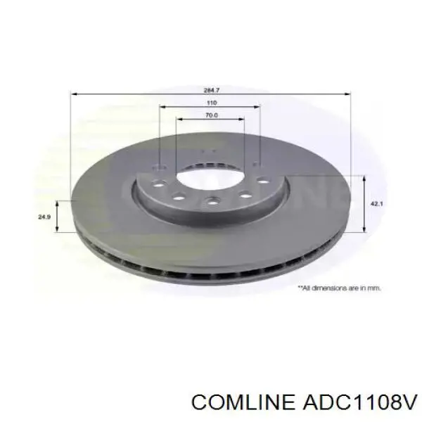 Передние тормозные диски ADC1108V Comline