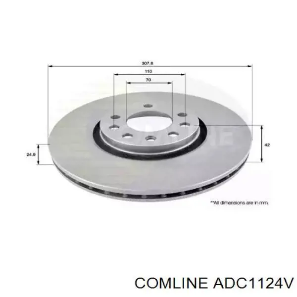 Передние тормозные диски ADC1124V Comline