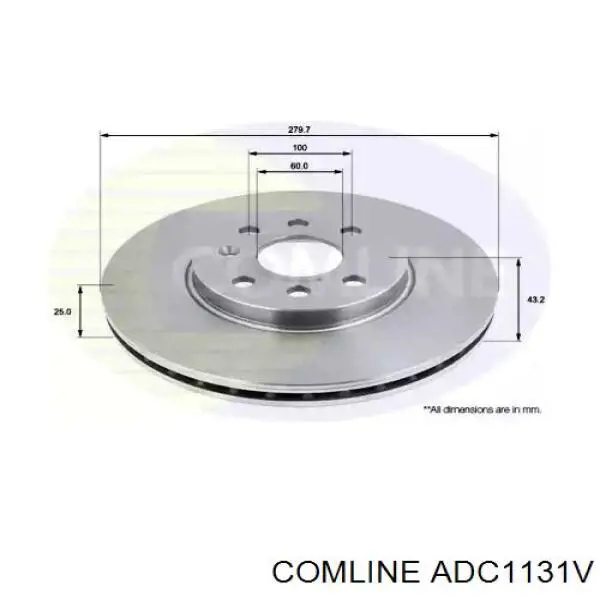 Передние тормозные диски ADC1131V Comline