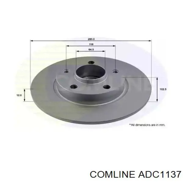 ADC1137 Comline disco do freio traseiro