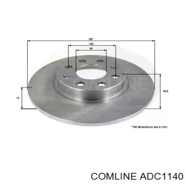 ADC1140 Comline передние тормозные диски