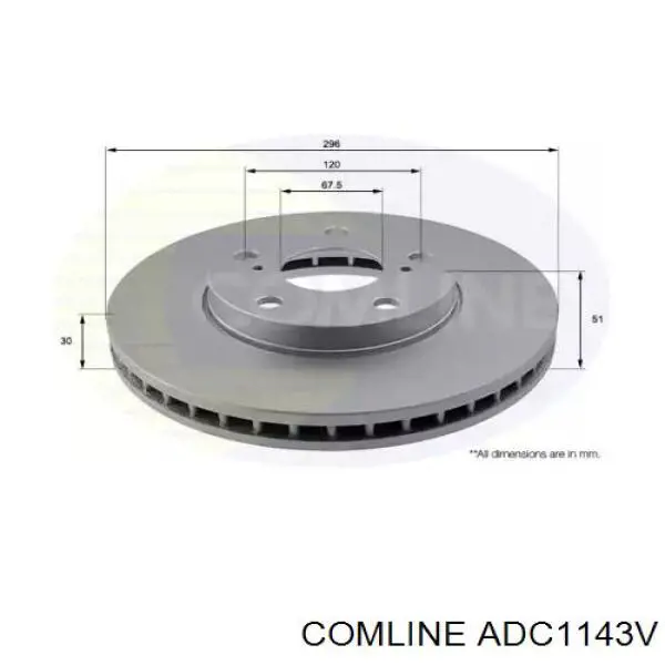 Передние тормозные диски ADC1143V Comline