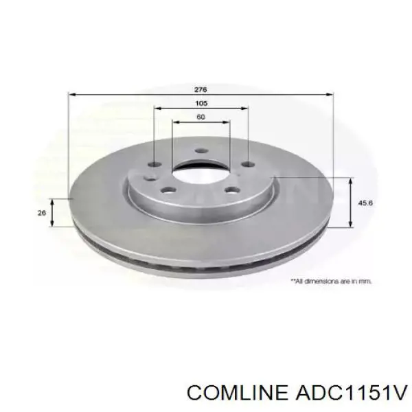 ADC1151V Comline Диск тормозной передний