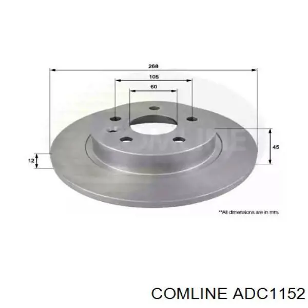 ADC1152 Comline disco do freio traseiro